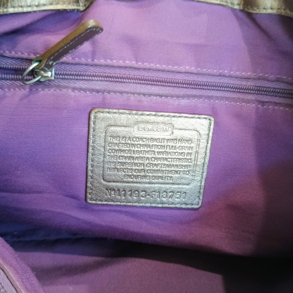 Coach Metallic Leather Tote Bag - Picture 9 of 12
